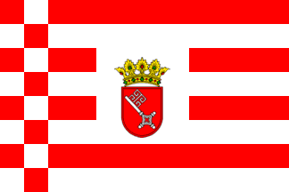 Bremen Staatsflagge mit mittlerem Wappen